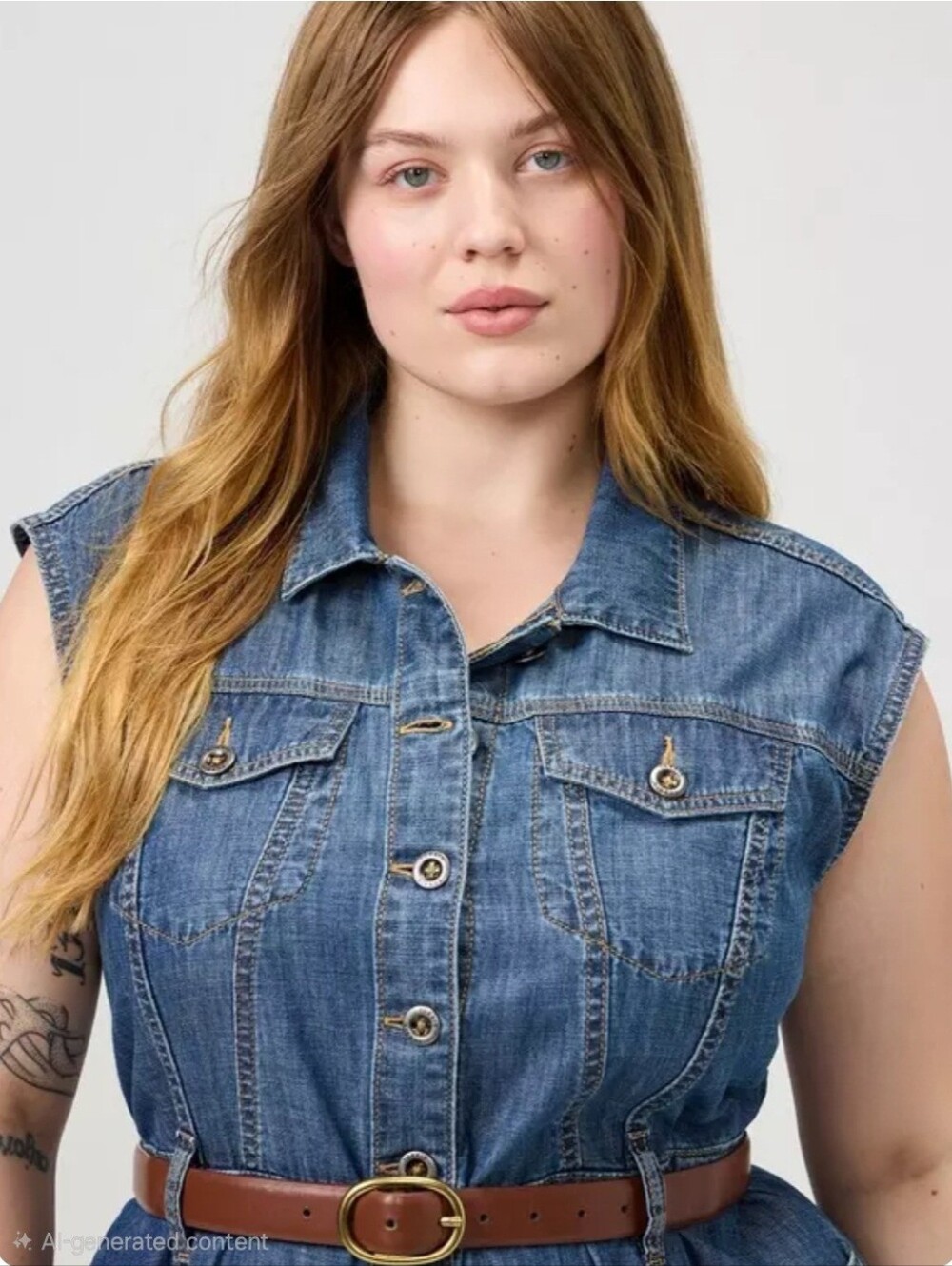 Torrid Sleeveless Trucker Blue Denim Button-Front Maxi Dress Size 1X NWOT - Picture 3 of 12